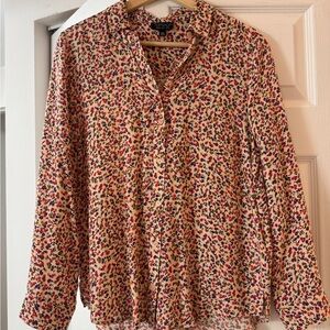 Topshop Multicolor Floral Button-Down Shirt